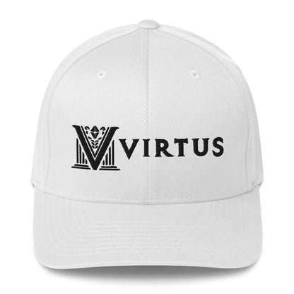 Embroidered - Fitted Black Virtus Cap