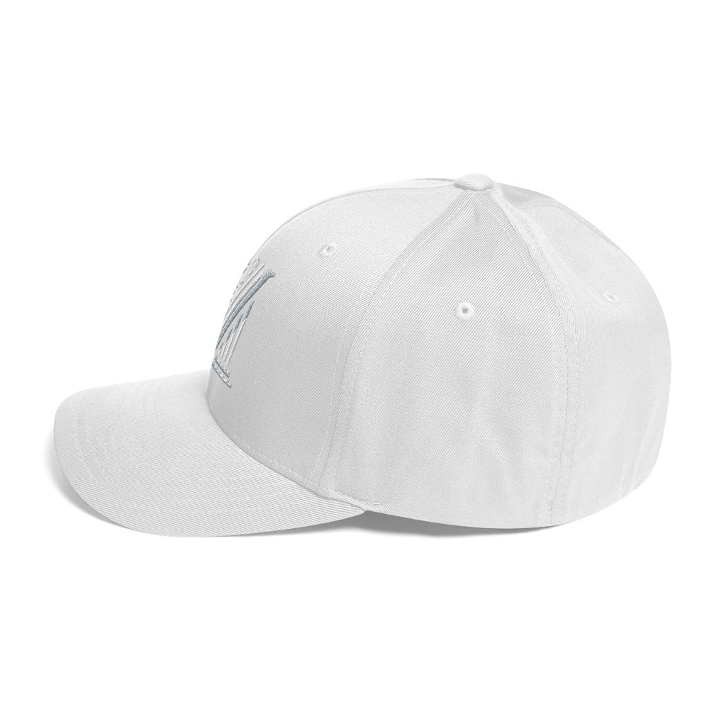 Embroidered - Fitted White Virtus Logo Cap