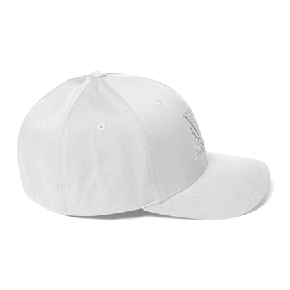 Embroidered - Fitted White Virtus Logo Cap