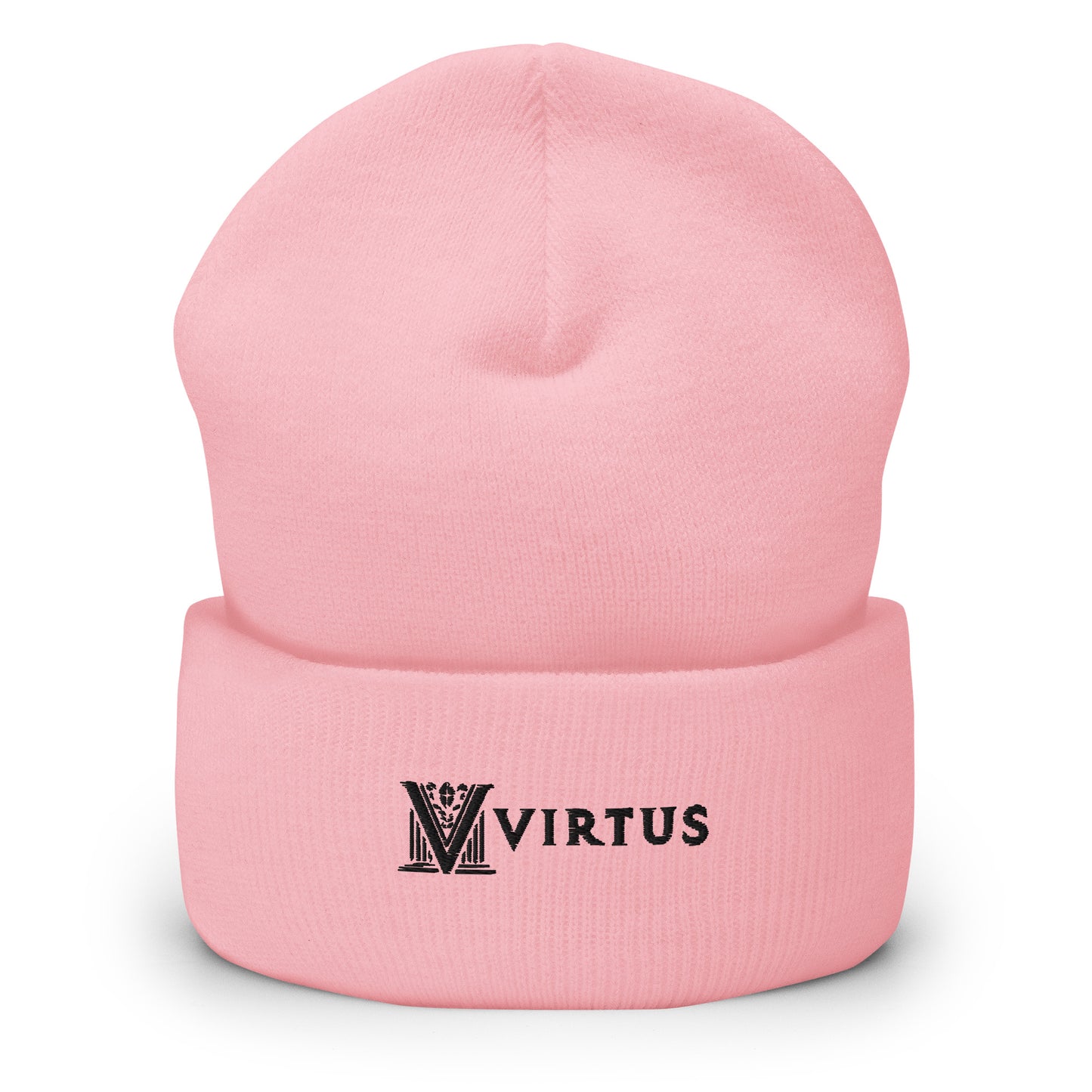 Embroidered - Black Virtus Logo Cuffed Beanie