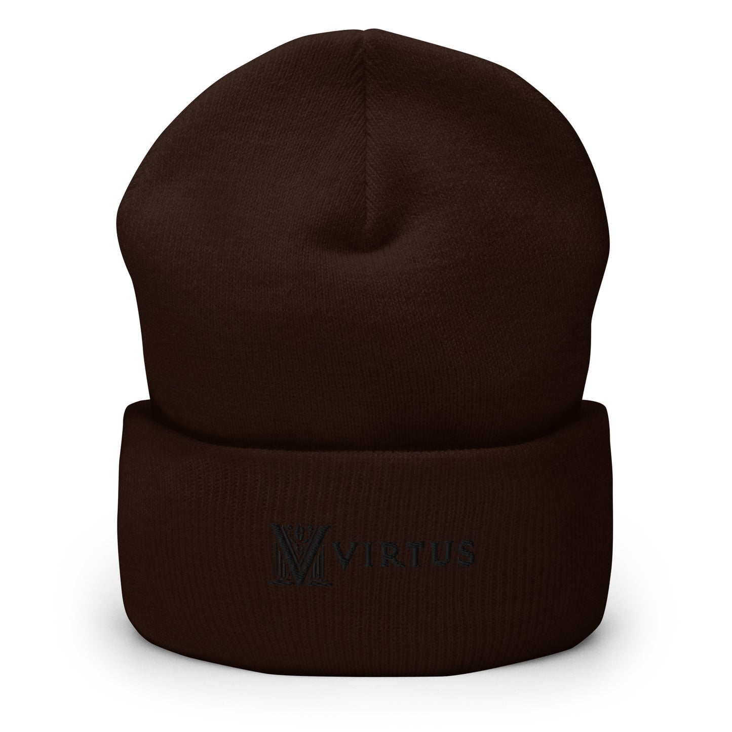 Embroidered - Black Virtus Logo Cuffed Beanie