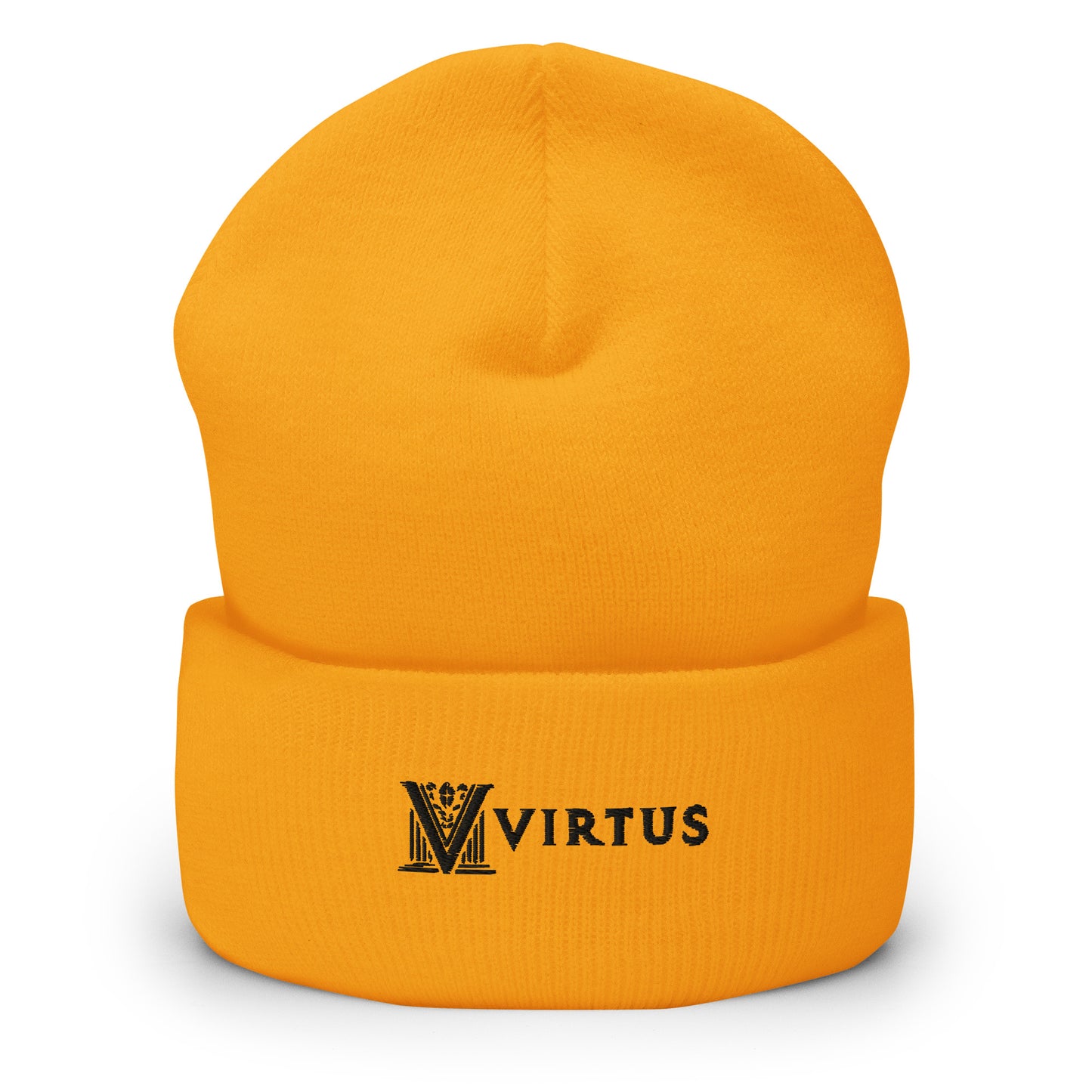 Embroidered - Black Virtus Logo Cuffed Beanie