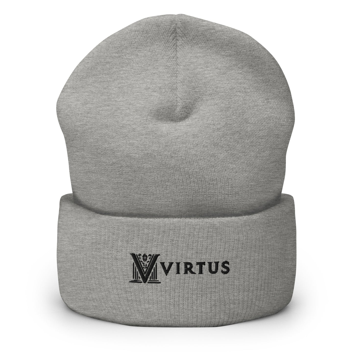 Embroidered - Black Virtus Logo Cuffed Beanie