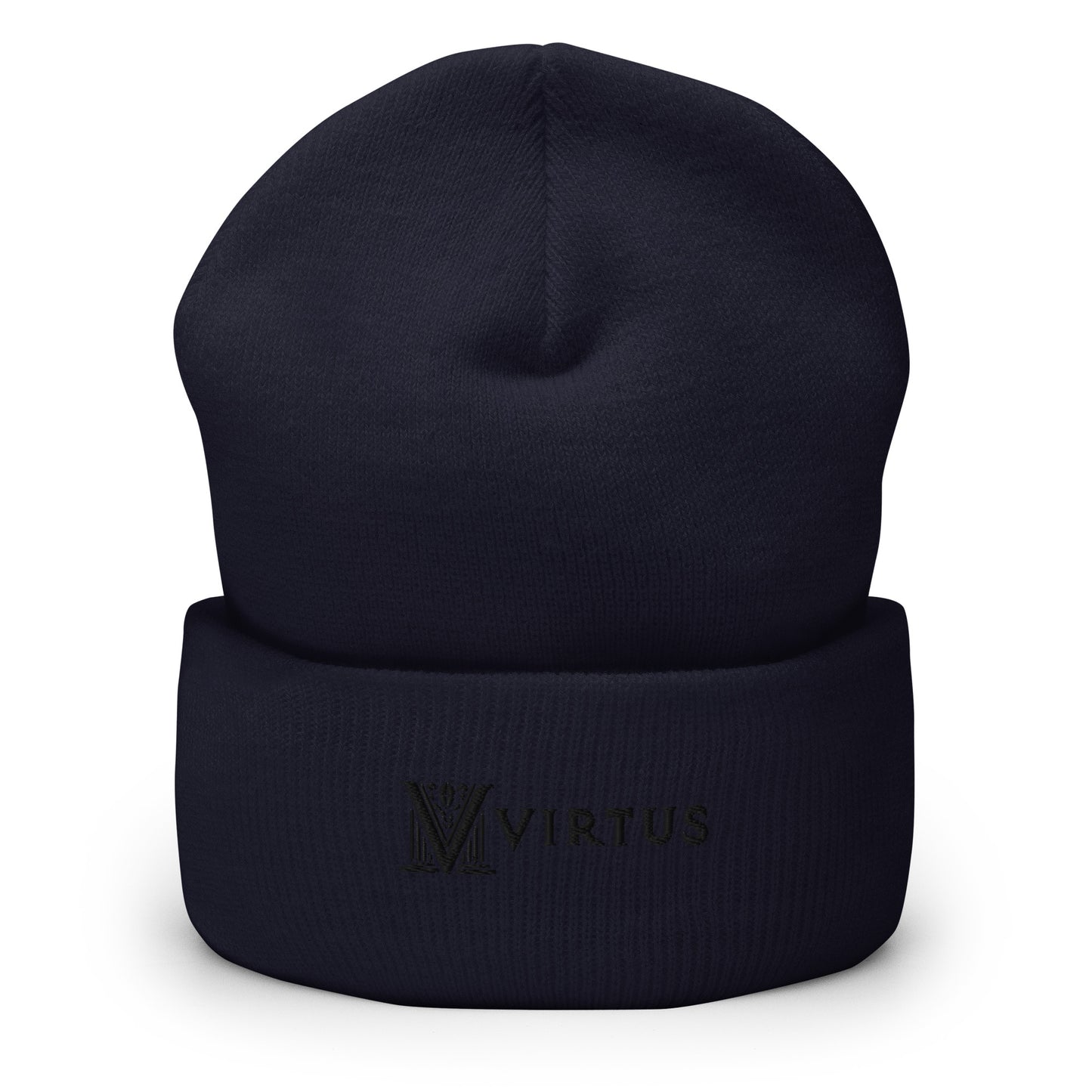 Embroidered - Black Virtus Logo Cuffed Beanie