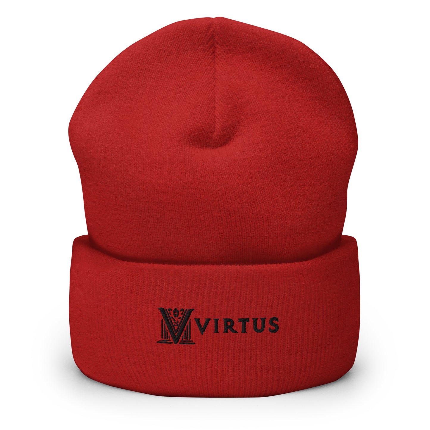 Embroidered - Black Virtus Logo Cuffed Beanie