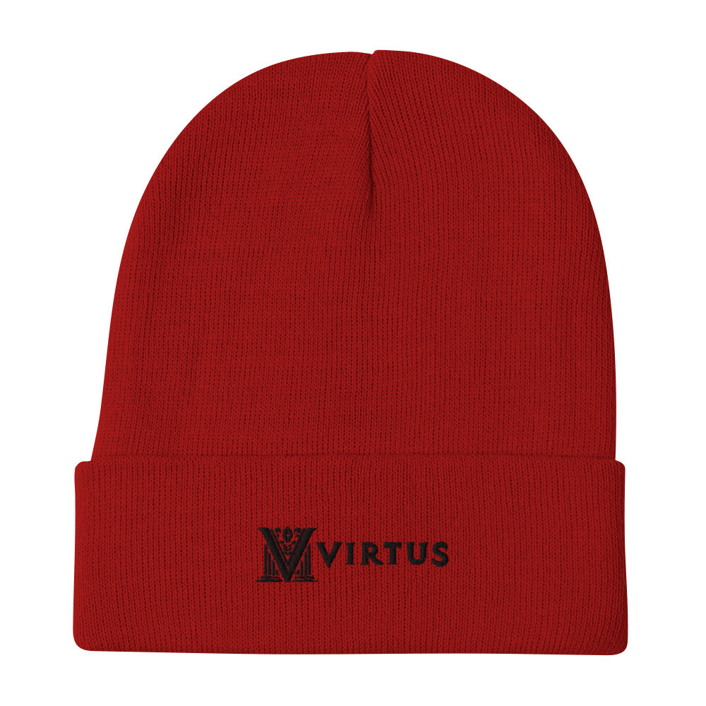 Embroidered - Black Virtus Logo Knit Otto Cap Beanie