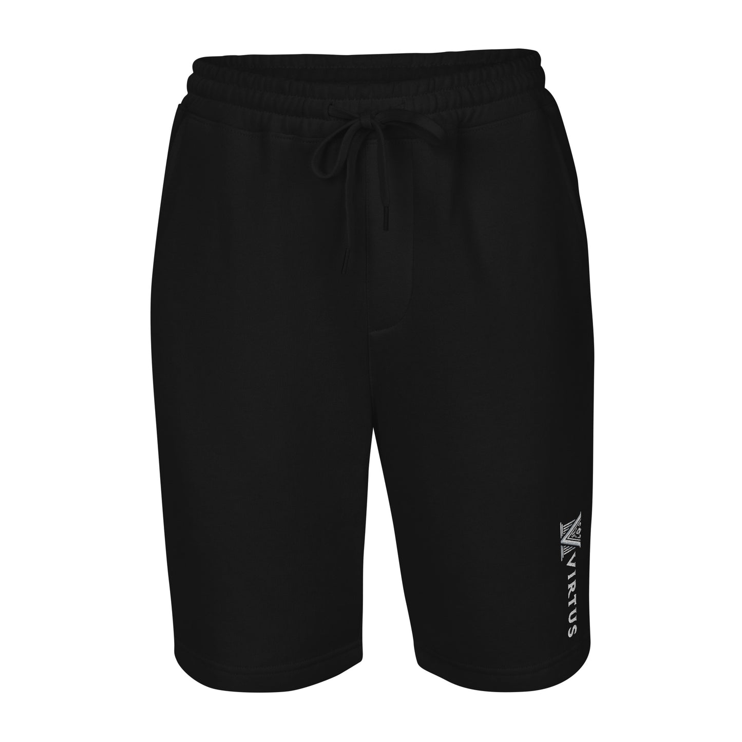 Men's - White Embroidered Logo Virtus Fleece Shorts