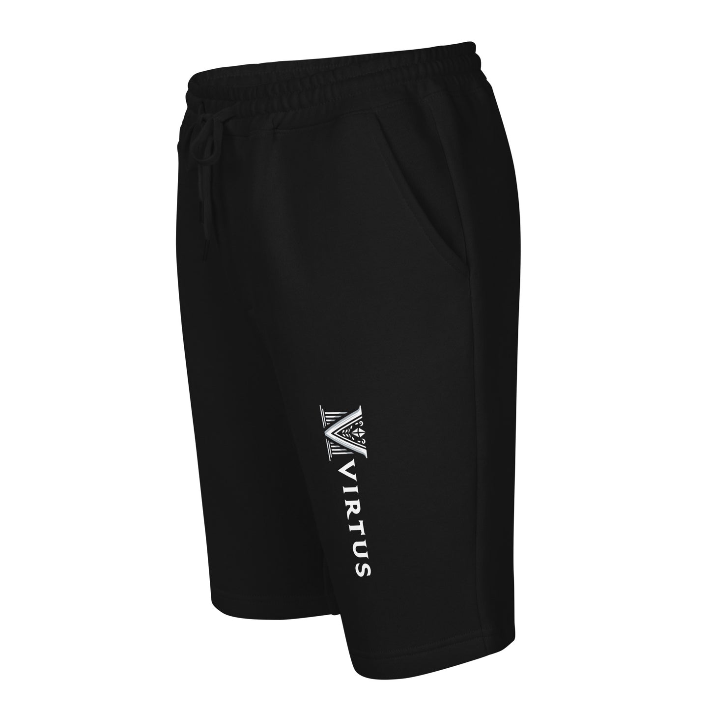 Men’s - White Virtus Logo Fleece Shorts