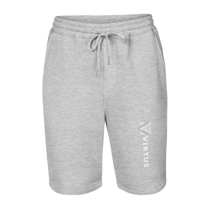 Men’s - White Virtus Logo Fleece Shorts