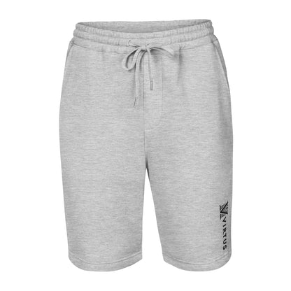 Men’s - Black Embroidered Virtus Logo Fleece Shorts