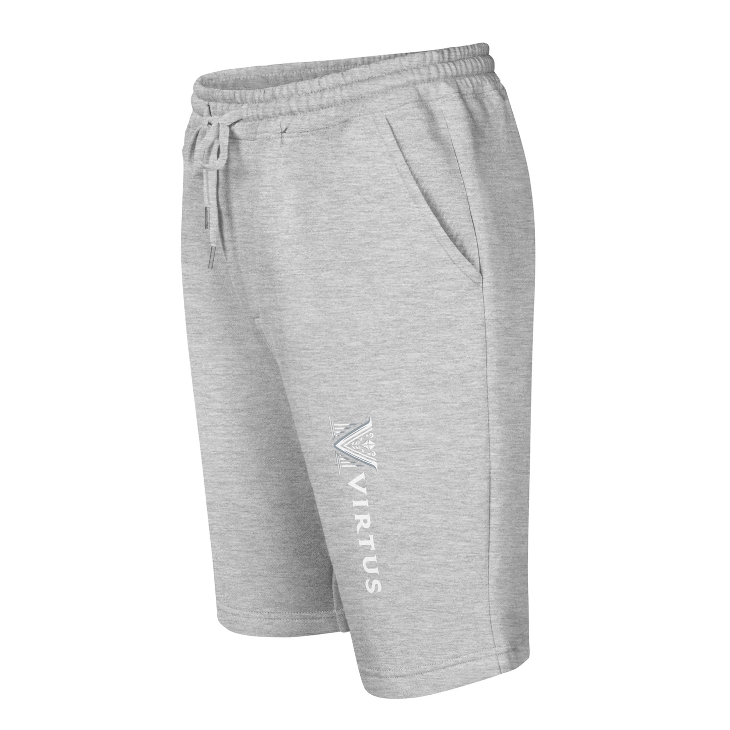 Men’s - White Virtus Logo Fleece Shorts