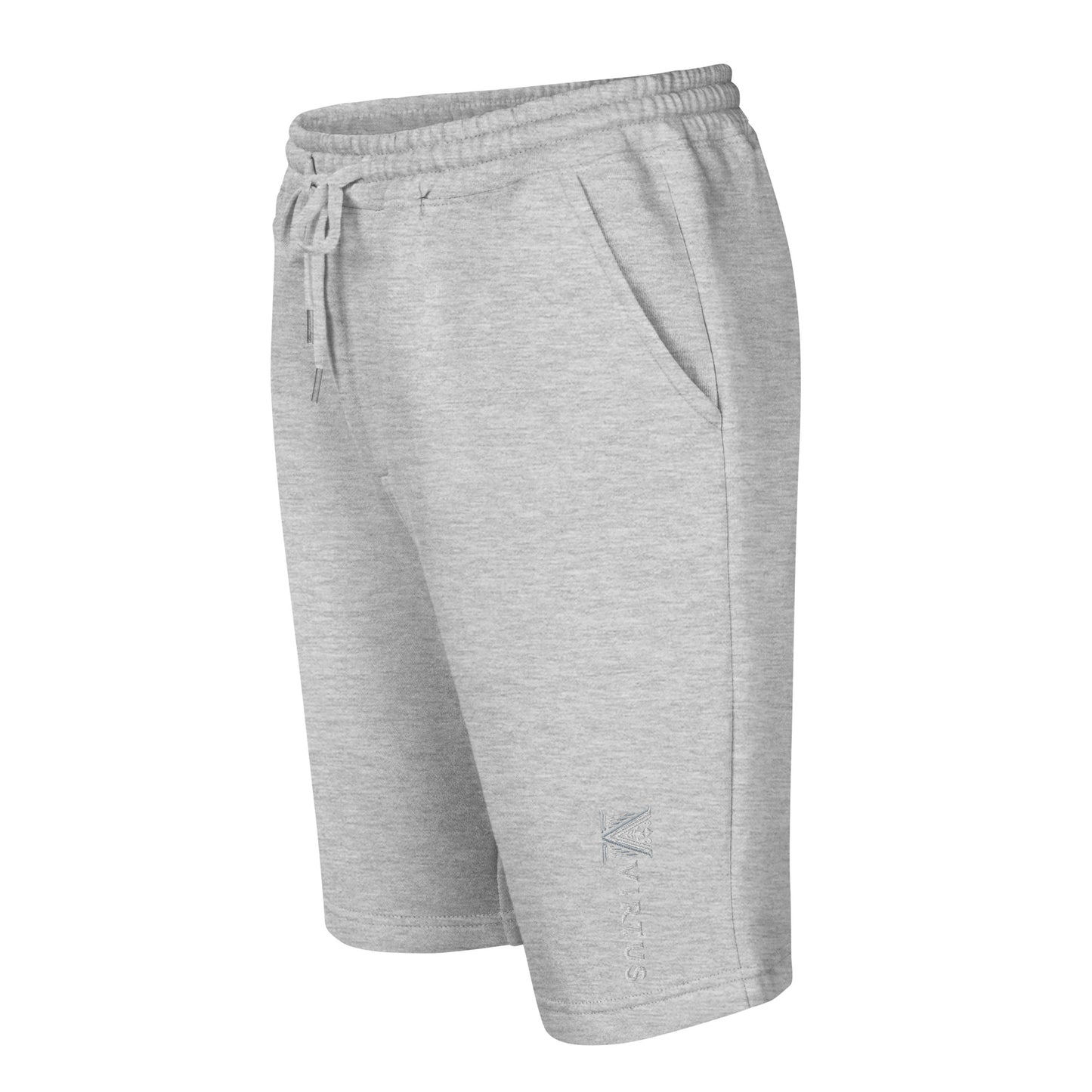 Men's - White Embroidered Logo Virtus Fleece Shorts