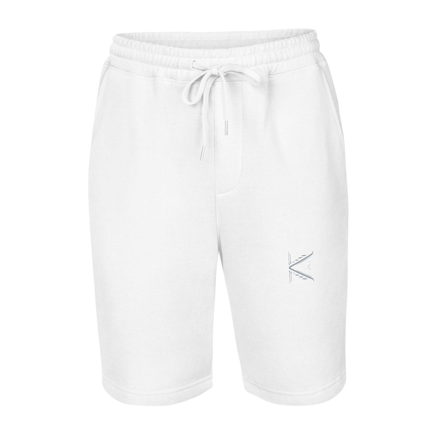 Men’s - White Virtus Logo Fleece Shorts