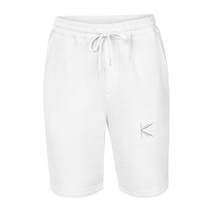 Men’s - White Virtus Logo Fleece Shorts