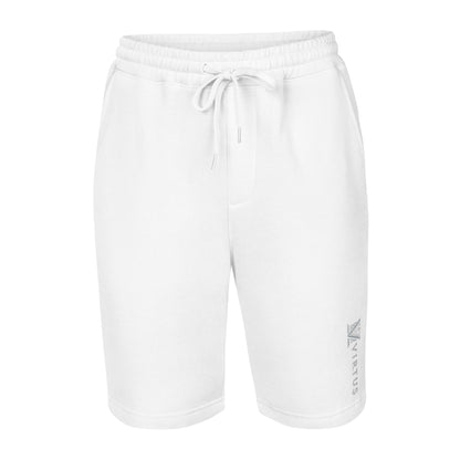 Men's - White Embroidered Logo Virtus Fleece Shorts