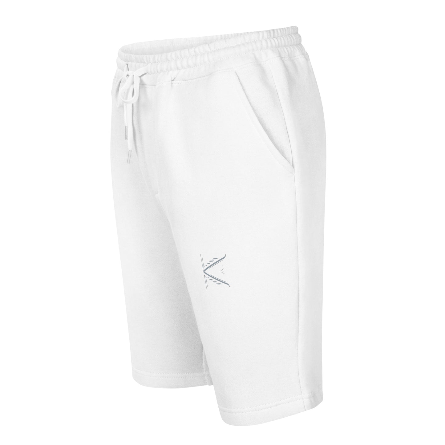 Men’s - White Virtus Logo Fleece Shorts