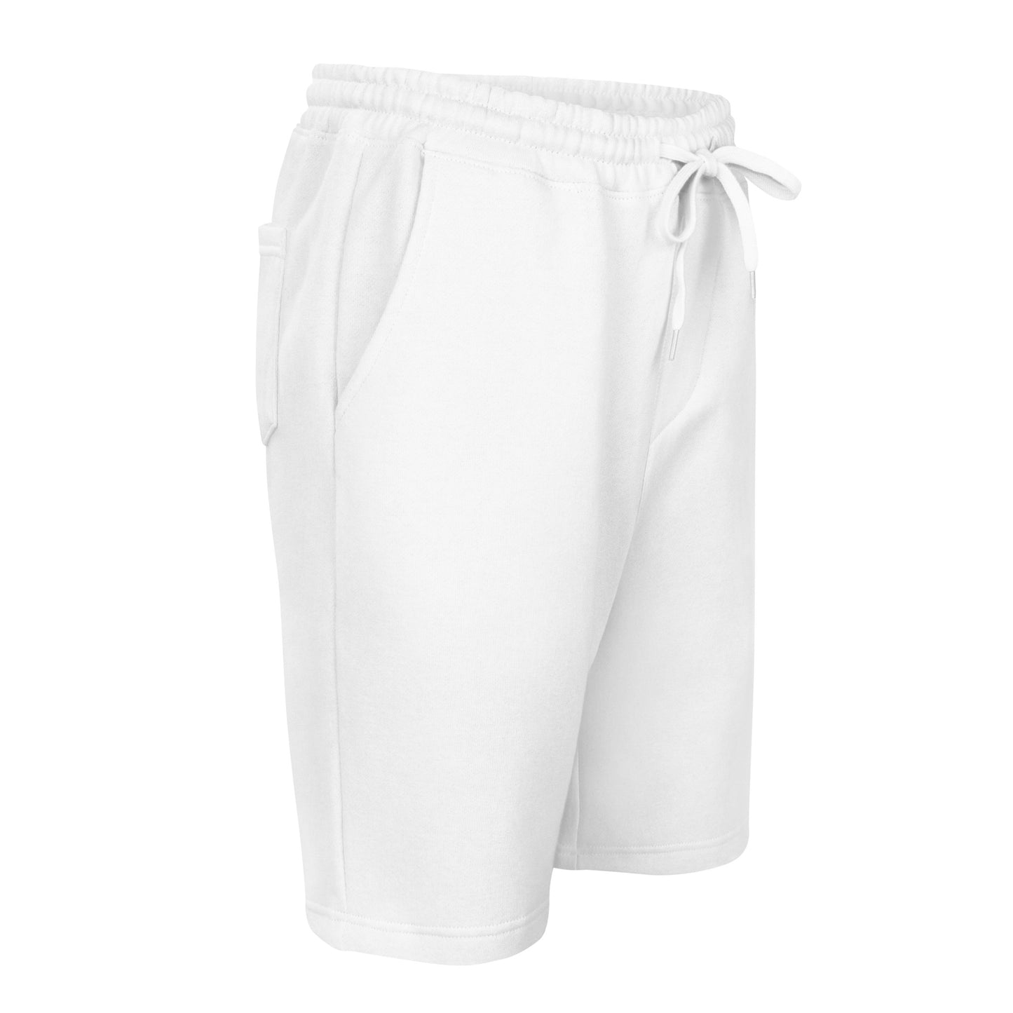 Men's - White Embroidered Logo Virtus Fleece Shorts