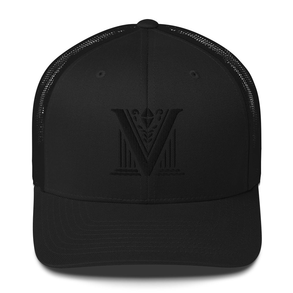 Embroidered - Black Virtus Logo Trucker Hat