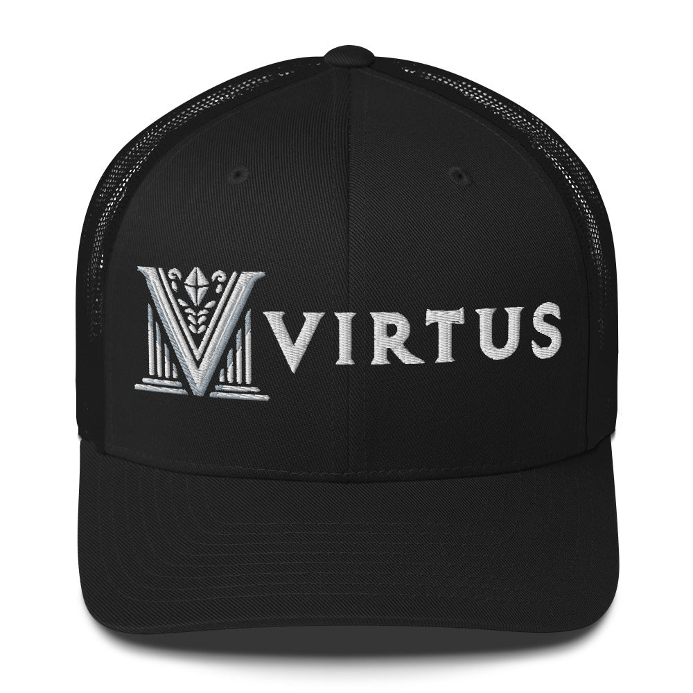 Embroidered - White Virtus Trucker Hat