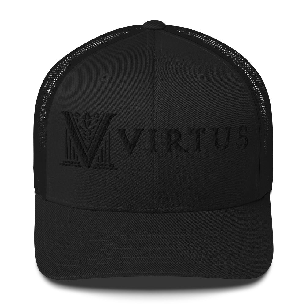 Embroidered - Black Virtus Trucker Hat