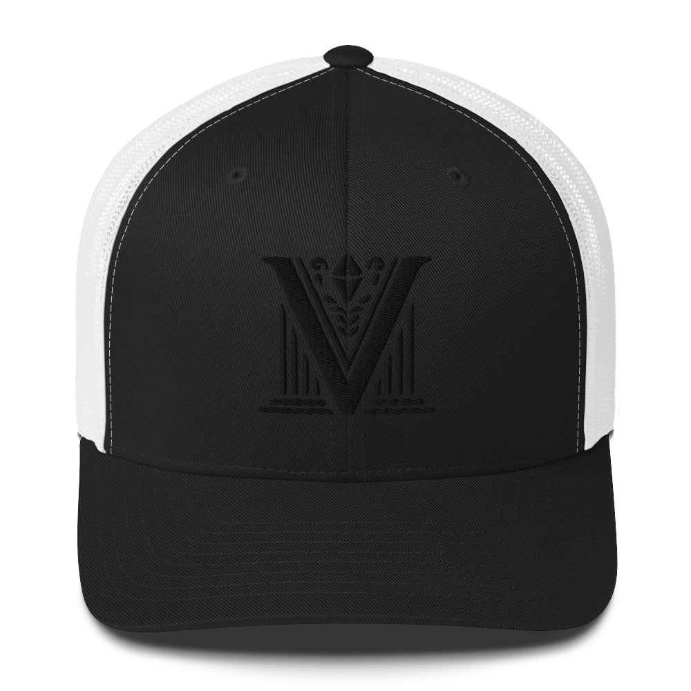 Embroidered - Black Virtus Logo Trucker Hat