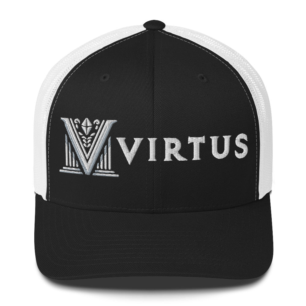 Embroidered - White Virtus Trucker Hat