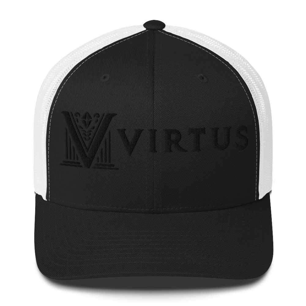 Embroidered - Black Virtus Trucker Hat