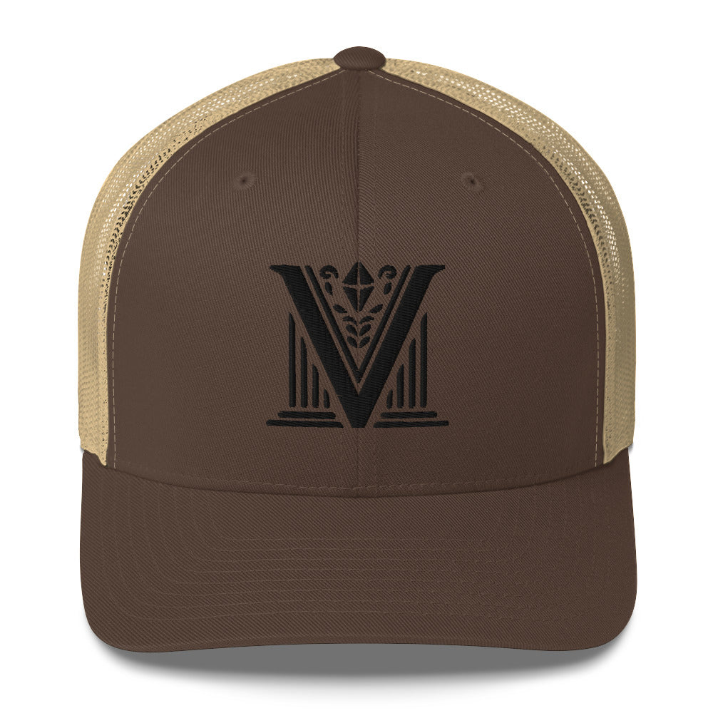 Embroidered - Black Virtus Logo Trucker Hat