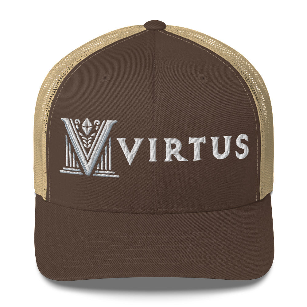 Embroidered - White Virtus Trucker Hat