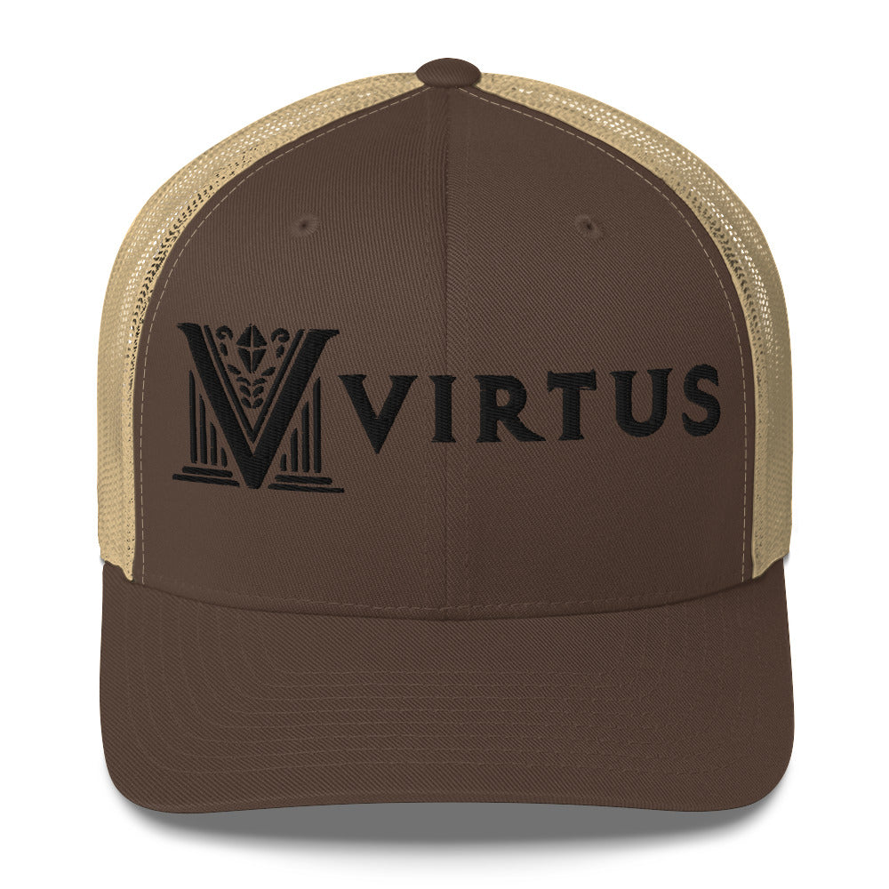 Embroidered - Black Virtus Trucker Hat