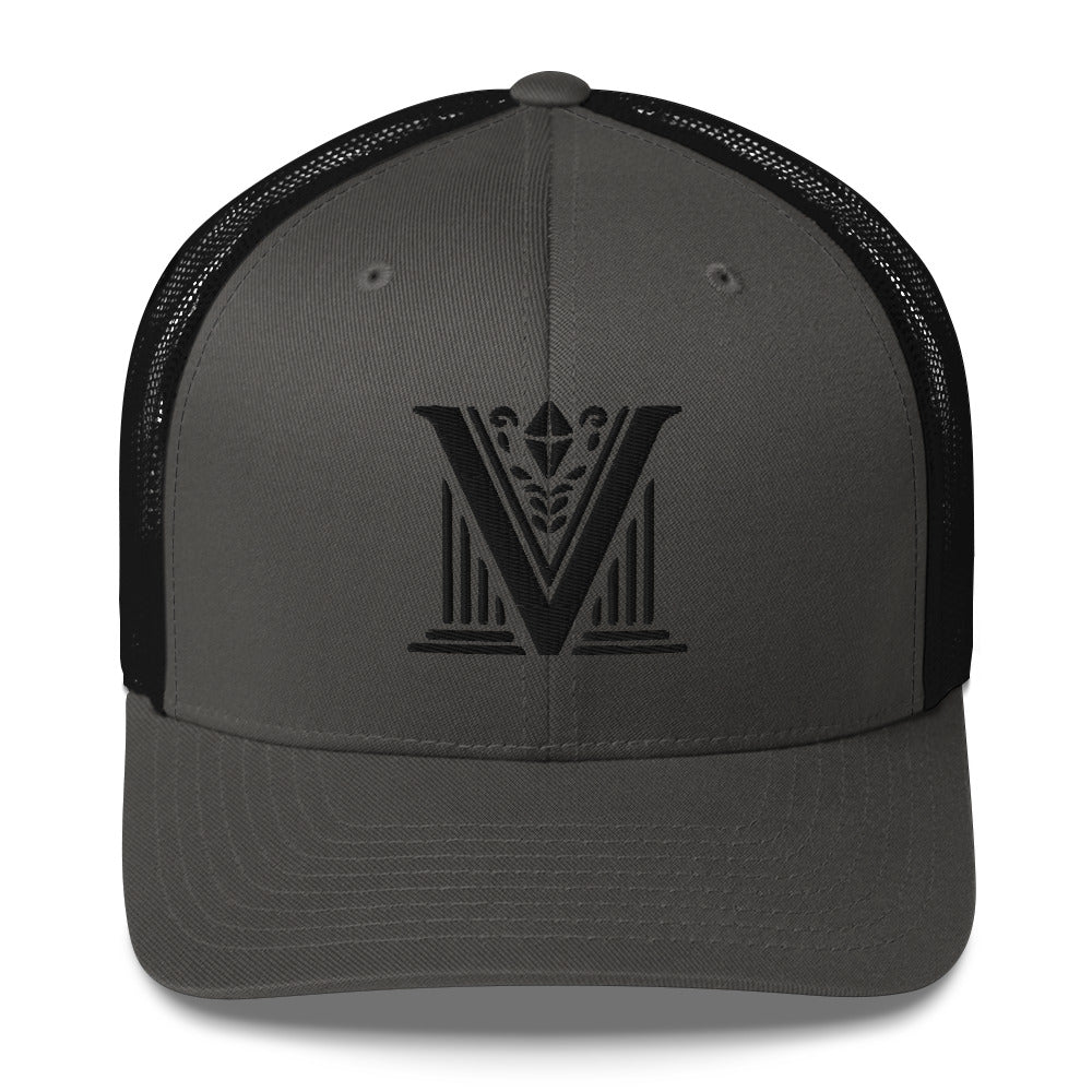 Embroidered - Black Virtus Logo Trucker Hat