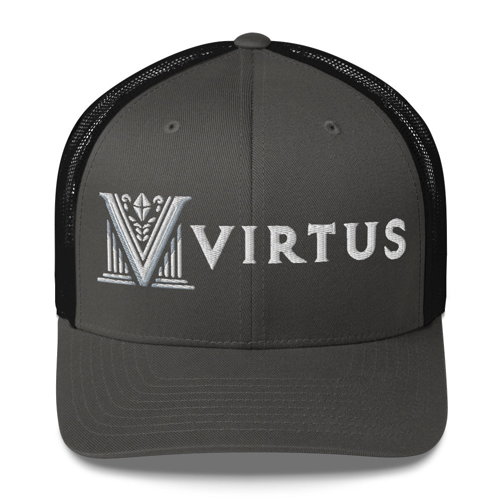 Embroidered - White Virtus Trucker Hat