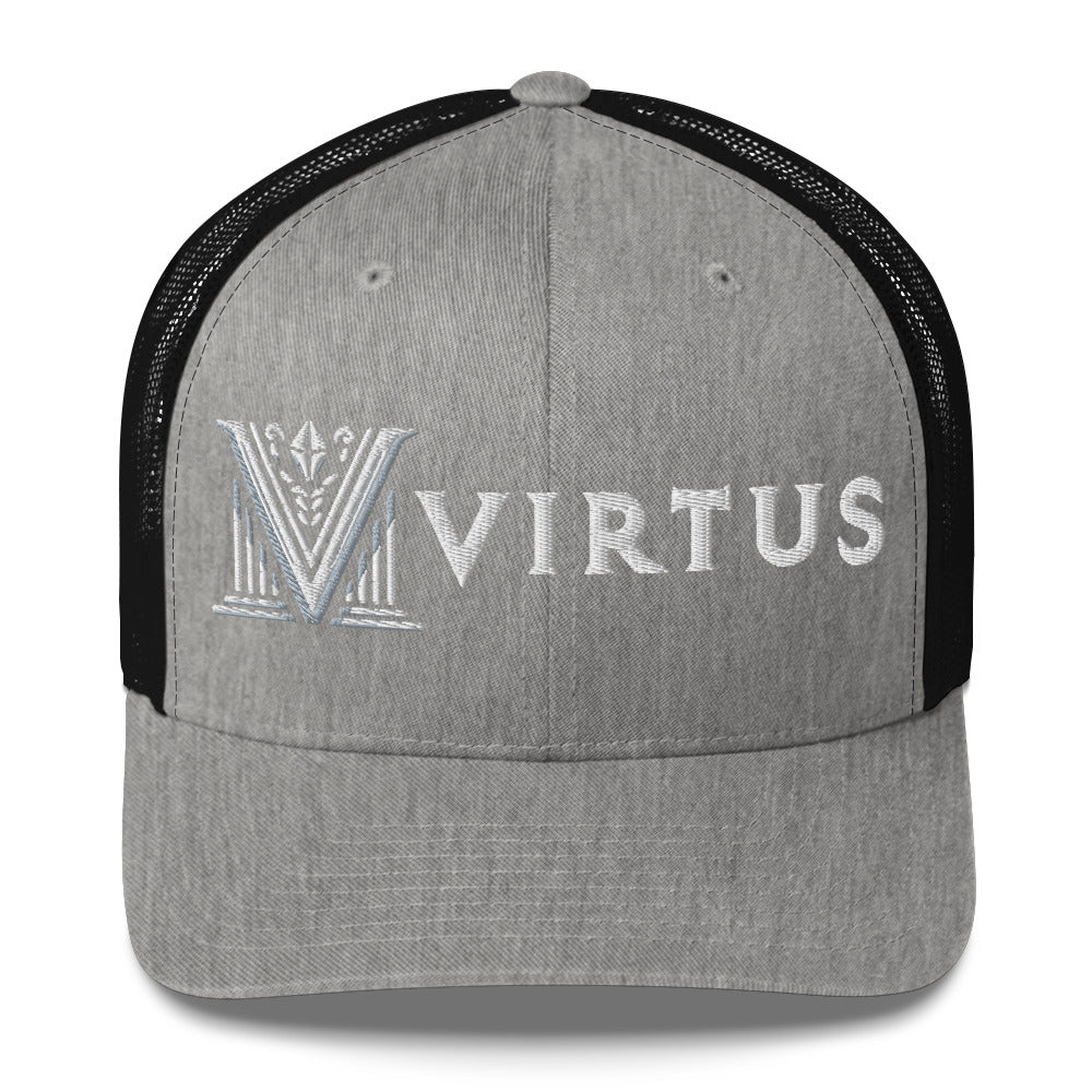 Embroidered - White Virtus Trucker Hat