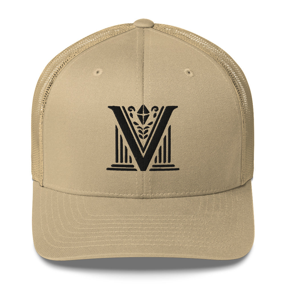 Embroidered - Black Virtus Logo Trucker Hat