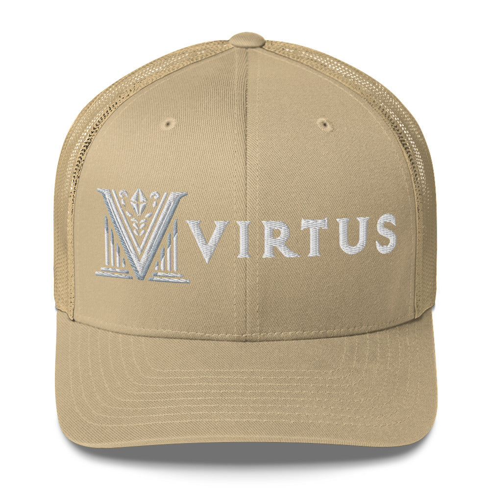 Embroidered - White Virtus Trucker Hat