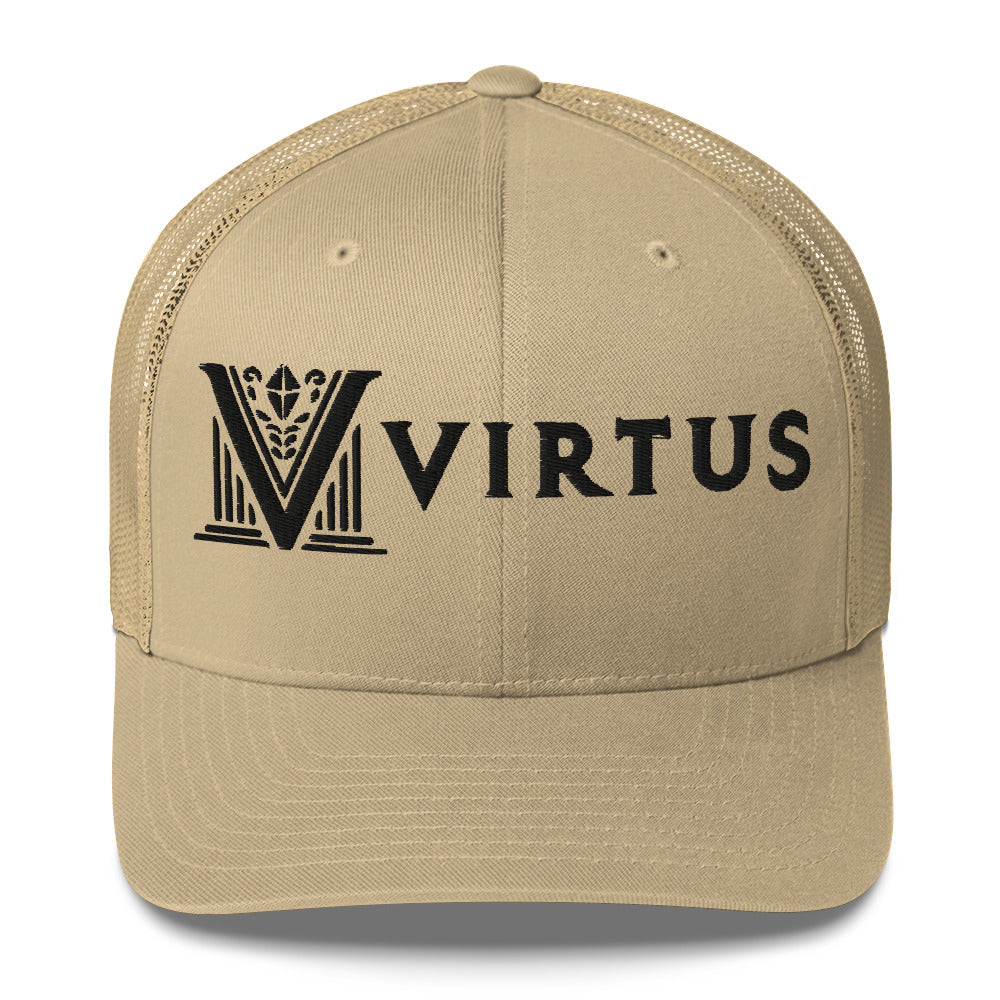 Embroidered - Black Virtus Trucker Hat