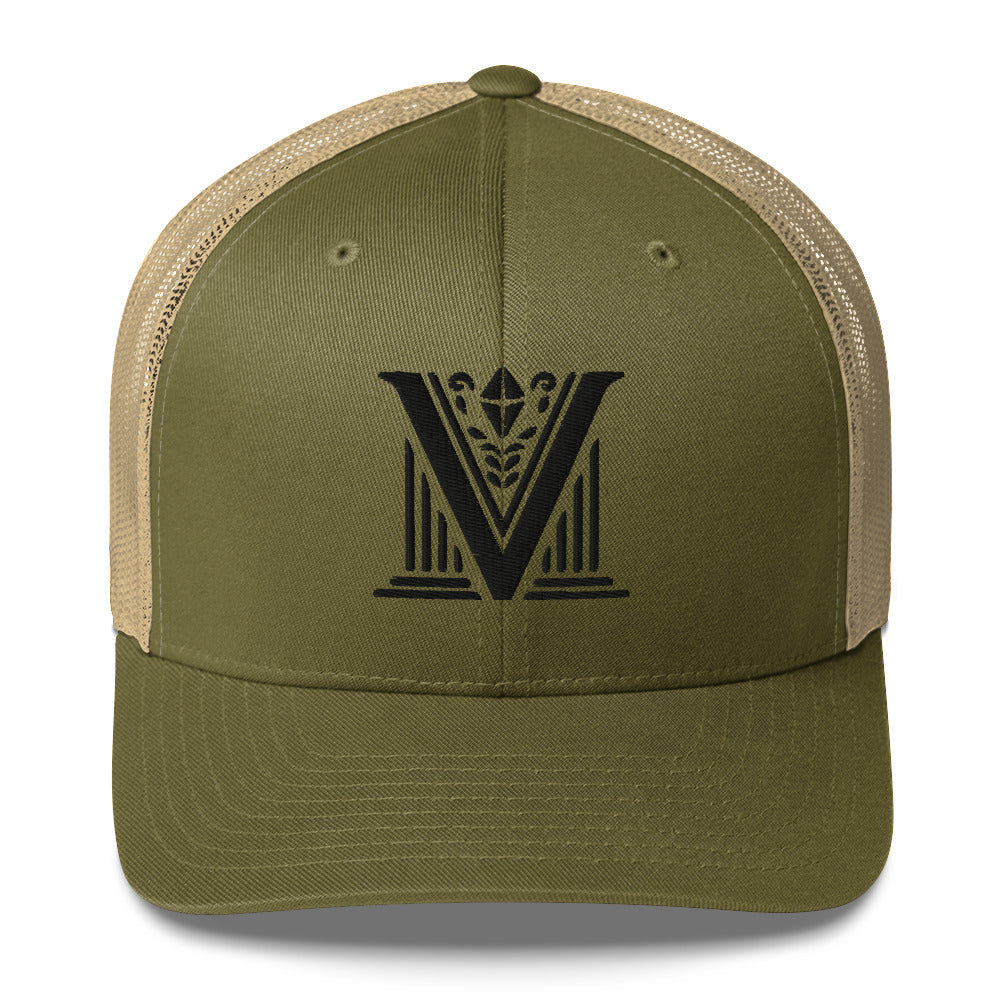 Embroidered - Black Virtus Logo Trucker Hat