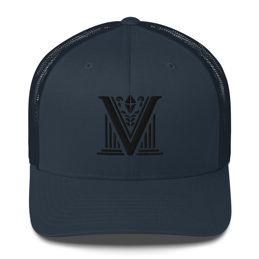 Embroidered - Black Virtus Logo Trucker Hat