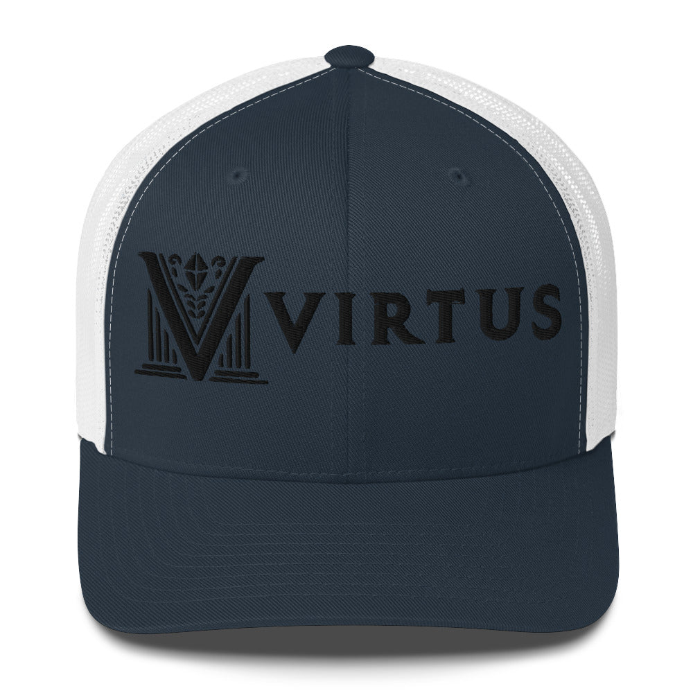 Embroidered - Black Virtus Trucker Hat