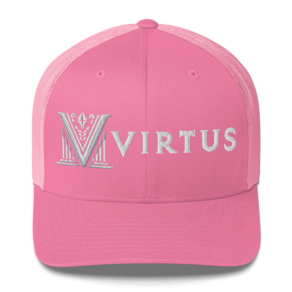 Embroidered - White Virtus Trucker Hat