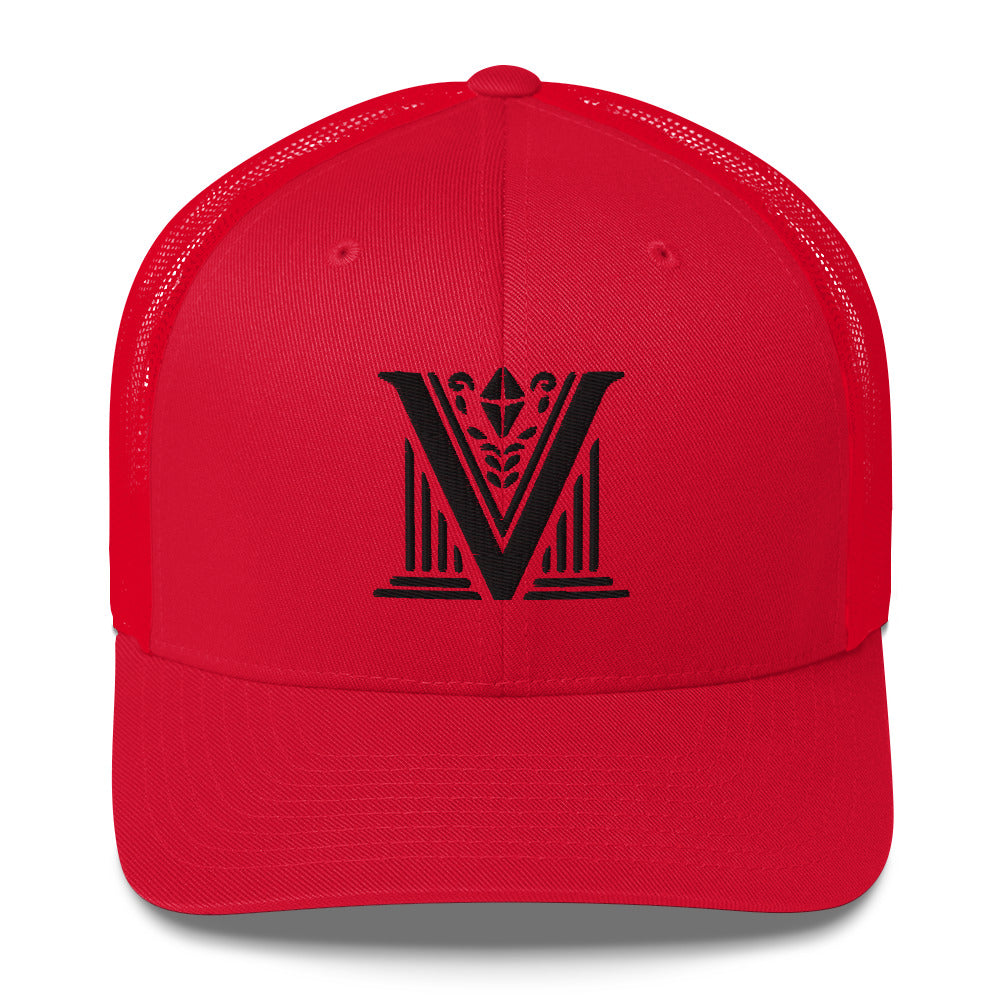 Embroidered - Black Virtus Logo Trucker Hat