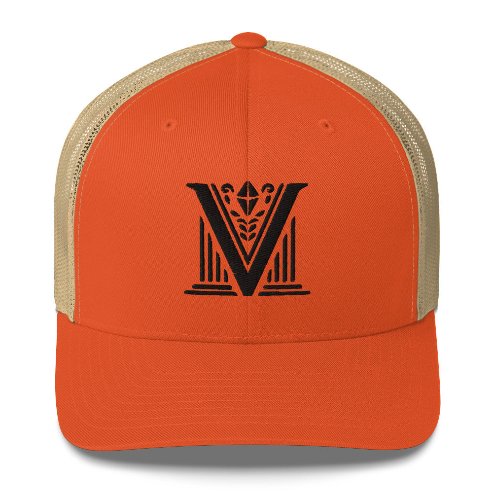 Embroidered - Black Virtus Logo Trucker Hat