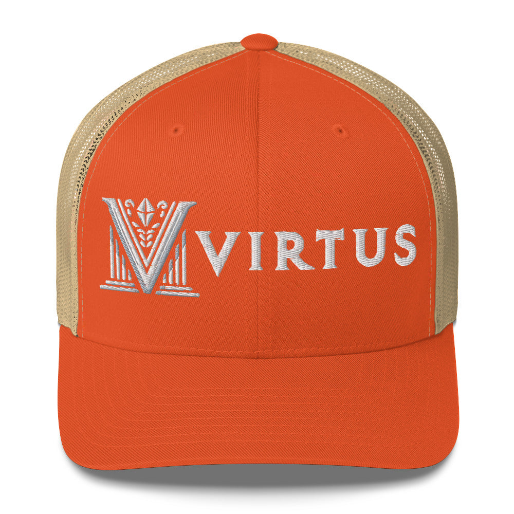 Embroidered - White Virtus Trucker Hat