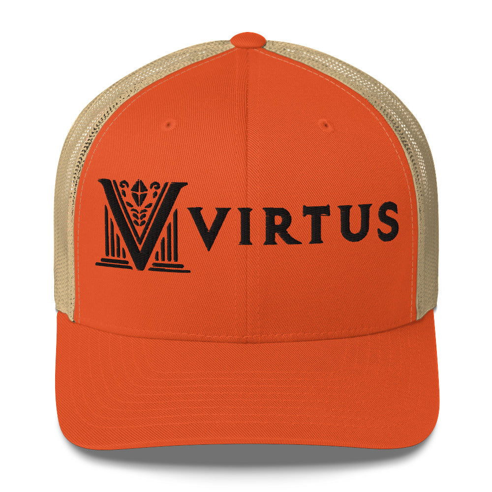 Embroidered - Black Virtus Trucker Hat