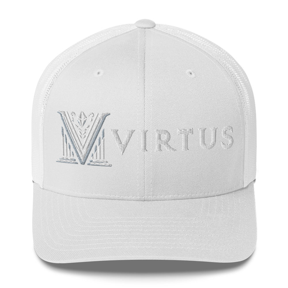 Embroidered - White Virtus Trucker Hat