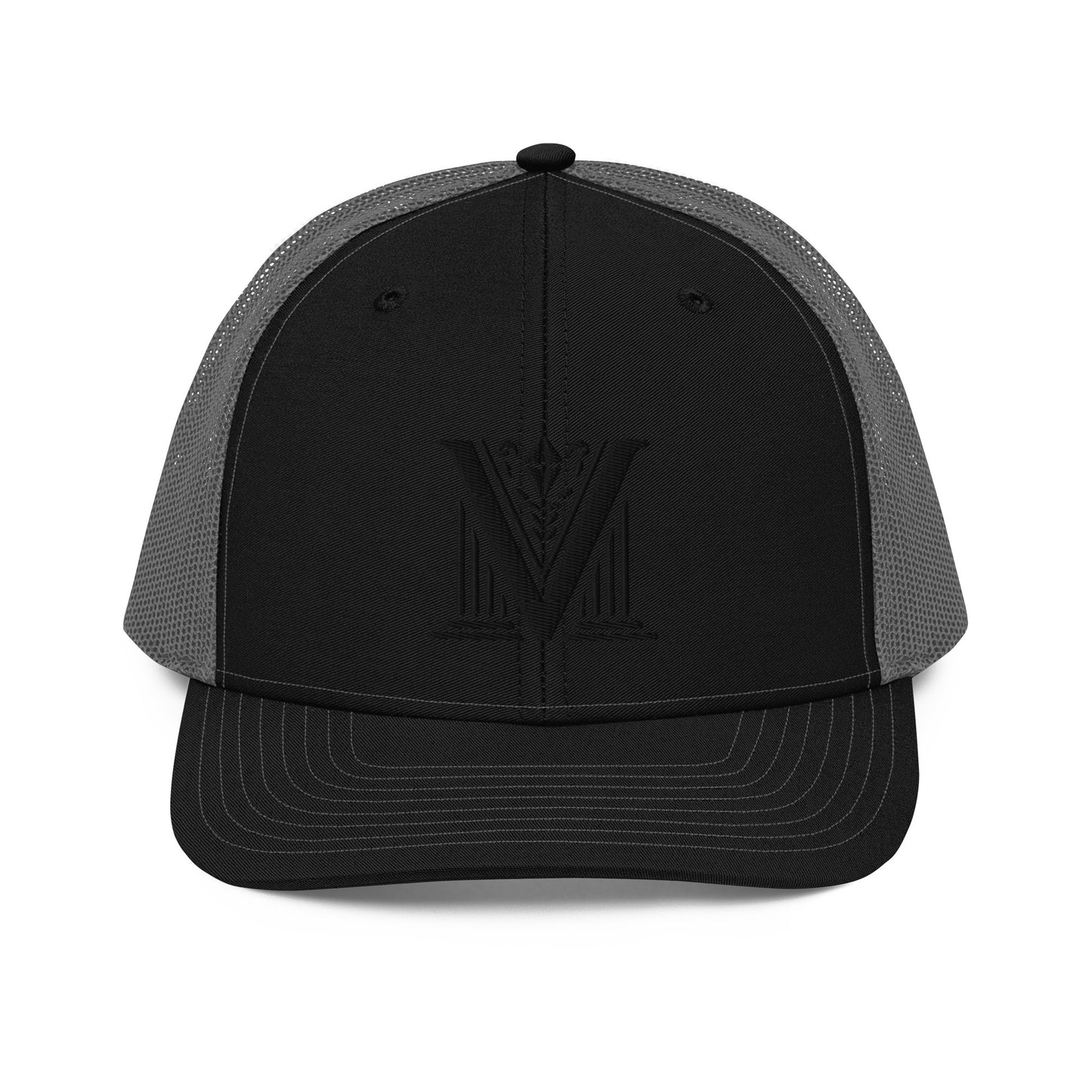 Embroidered - Black Virtus Logo Snapback Trucker Hat