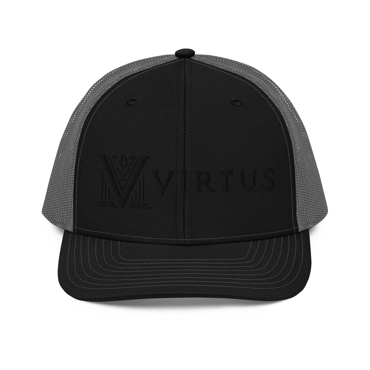 Embroidered - Black Virtus Snapback Trucker Hat