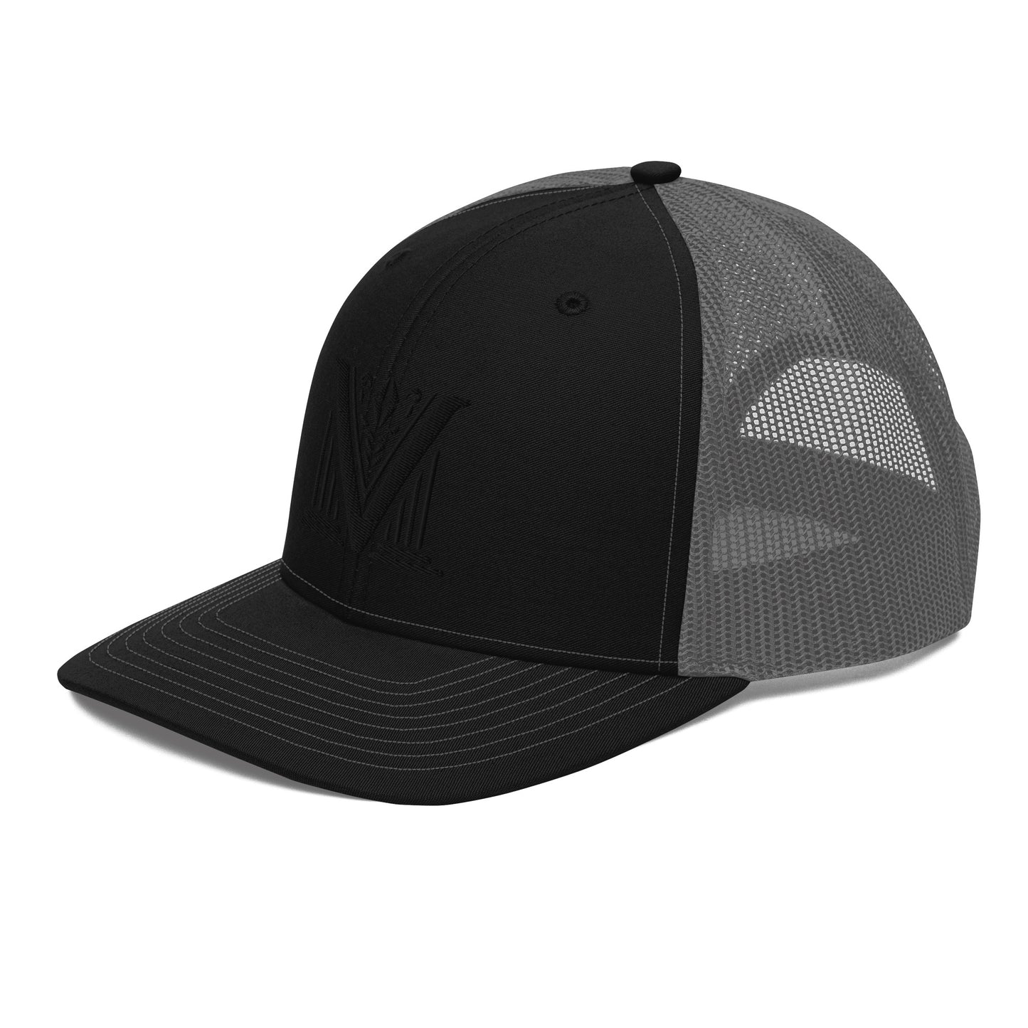 Embroidered - Black Virtus Logo Snapback Trucker Hat