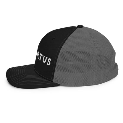 Embroidered - White Virtus Snapback Trucker Hat