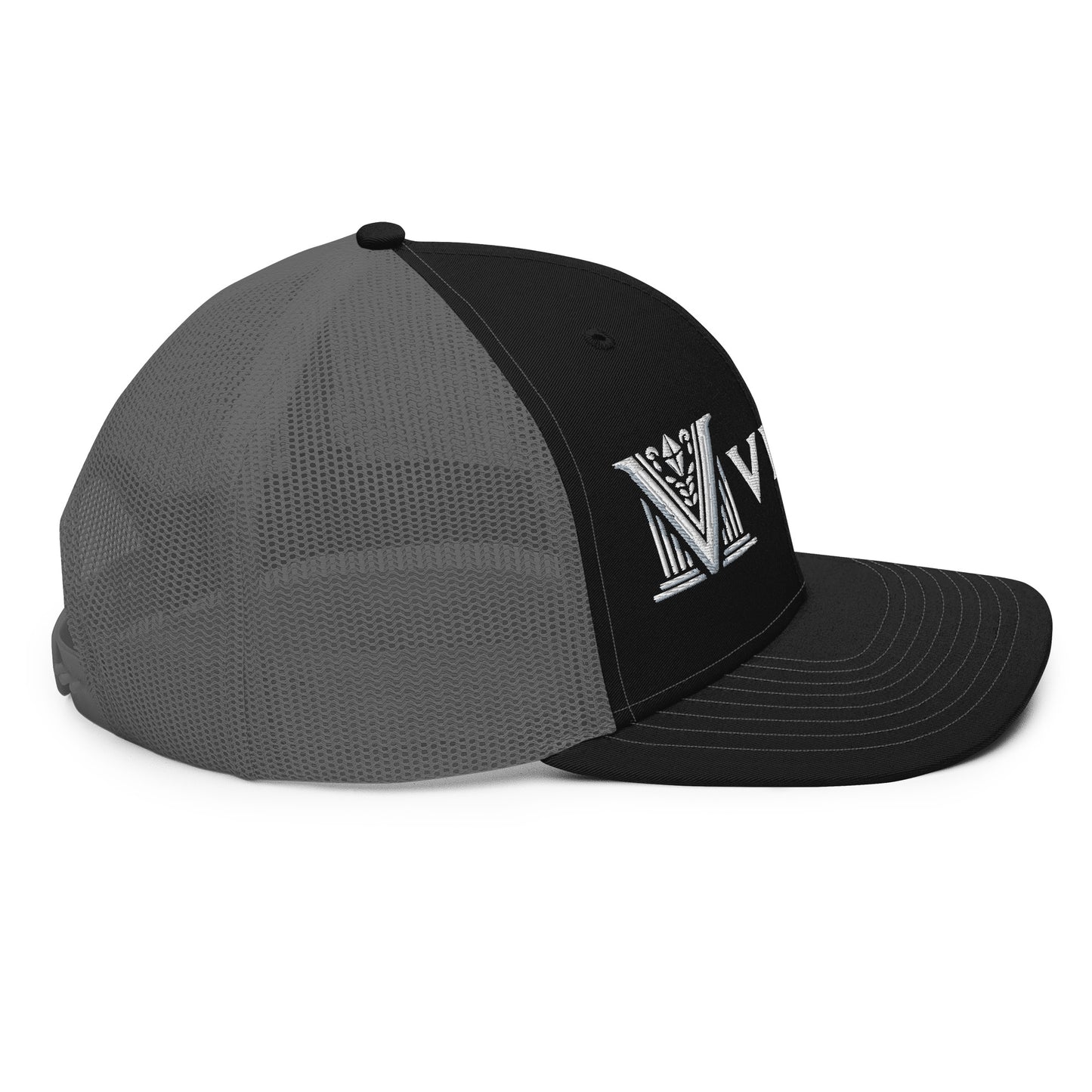 Embroidered - White Virtus Snapback Trucker Hat